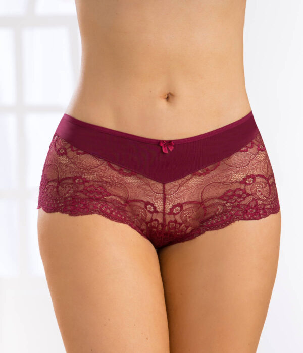Panty Cachetero en encaje rojo